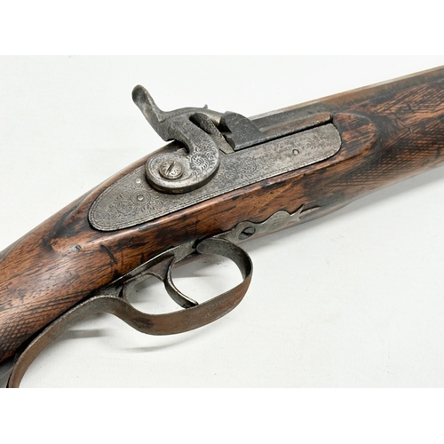 246 - Robert Hughes, London. A 19th Century 12 Bore Single Barrel Shotgun. Percussion. Circa 1865. 126cm