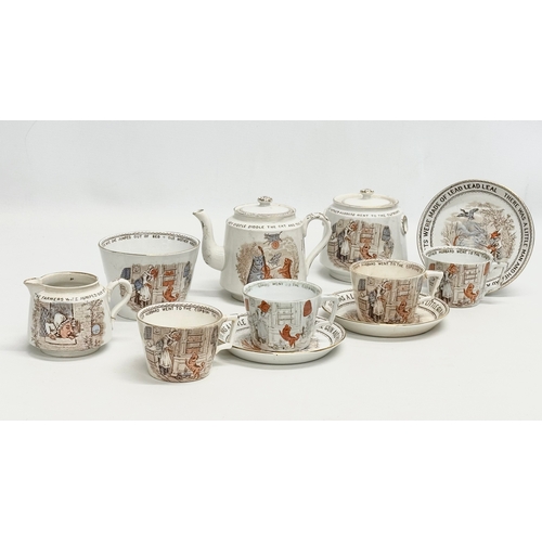 356 - An 11 piece Late 19th Century Whittaker & Co ‘Nursery Rhymes’ tea service. Hanley. Circa 1888.