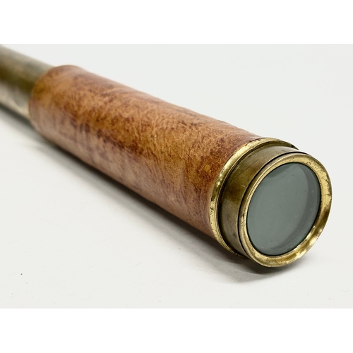 249 - Peter Firth. A 19th Century brass telescope. By Peter Firth, London. 60.5cm open.