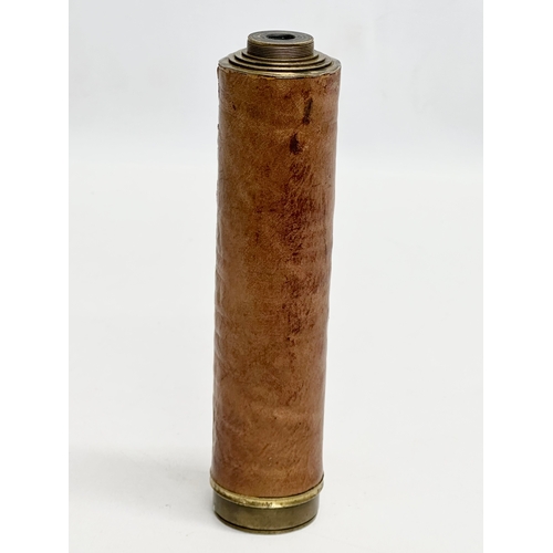 249 - Peter Firth. A 19th Century brass telescope. By Peter Firth, London. 60.5cm open.