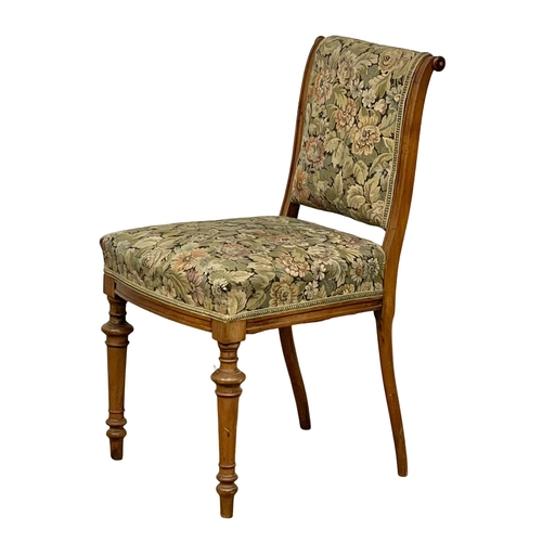 797 - A late 19th century walnut roll back side chair. 10