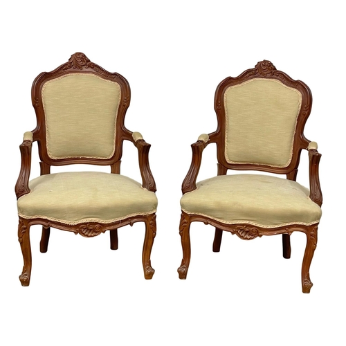 801 - A pair of of 18th century style French armchairs. (1)