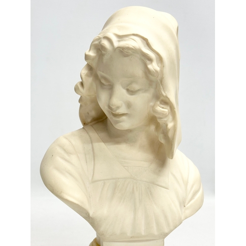 272 - A signed 20th Century bust on marble base. In the manner of Prof. Giuseppe Bessi. 29cm