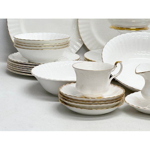 647 - Royal Albert “Val D’or” a 44 piece dinner and tea service. 8 dinner plates, gravy boat and saucer, s... 