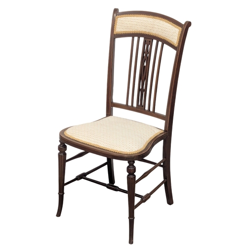 949 - An Edward VII inlaid mahogany side chair. Edwardian.7