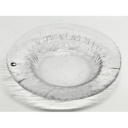 786 - Two pieces of Swedish Mid Century frosted glass by Pukeberg. Bowl and hedgehog. 19cm.