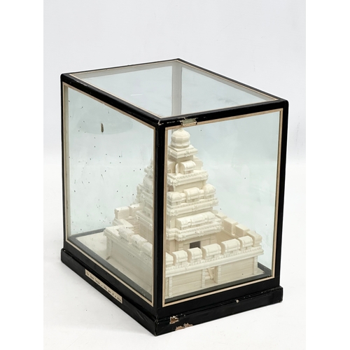 649 - A cased display of The Shore Temple. A little gem of a shrine. 20.5x15.5x21.5cm.