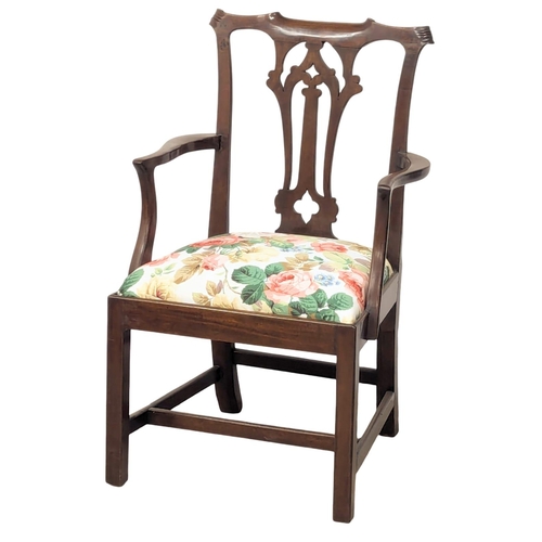 396 - A Late 19th Century Chippendale Revival mahogany armchair. (10)