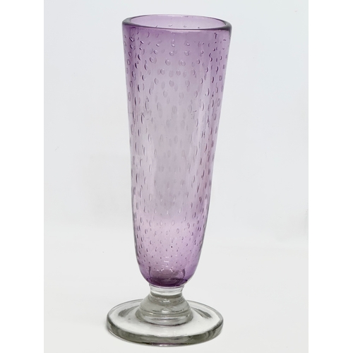 250 - Keith Murray. A large amethyst bubble glass vase. Designed by Keith Murray. Circa 1940. 38cm.