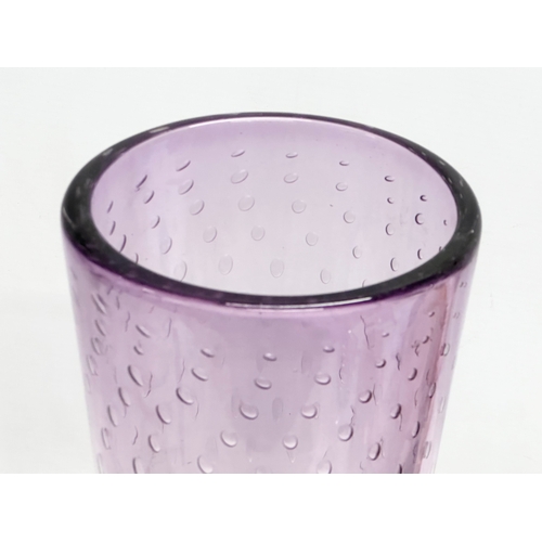 250 - Keith Murray. A large amethyst bubble glass vase. Designed by Keith Murray. Circa 1940. 38cm.