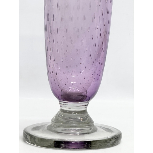 250 - Keith Murray. A large amethyst bubble glass vase. Designed by Keith Murray. Circa 1940. 38cm.