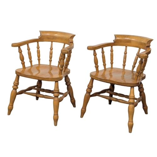 635 - A pair of 19th Century style armchairs / elbow chairs. 2