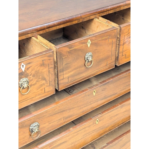 408 - A large George III mahogany chest of drawers with lion mask ring handles. Circa 1800. 115x55.5x117cm... 