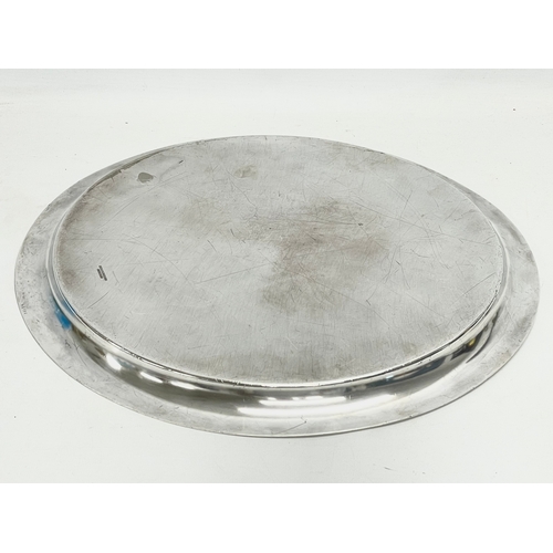 771 - A large Grand Central Hotel Monarchy silver plated tray, by Elkington. 38.5cm