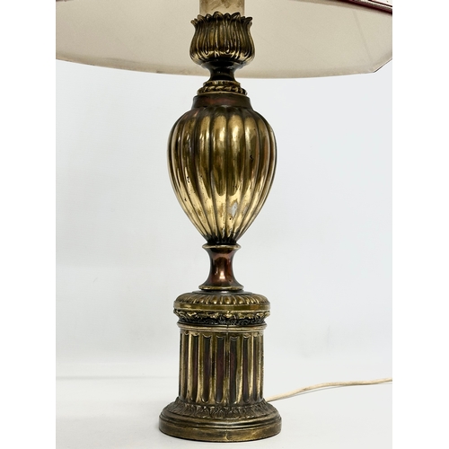 772 - A large Mid 20th Century brass table lamp. 81cm.