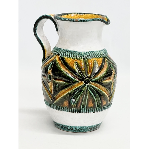 388 - Nuovo Rinascimento. A 1960’s Italian Mid Century majolica jug, by Nuovo Rinascimento. 16x14x21cm.