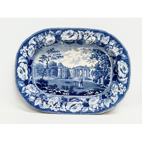 829 - A 19th Century “Luton Hoo” blue and white platter, together with a small 19th Century tureen. 32x24c... 