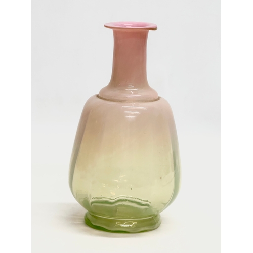 831 - A Late 19th Century Victorian opaline glass carafe decanter. 21cm