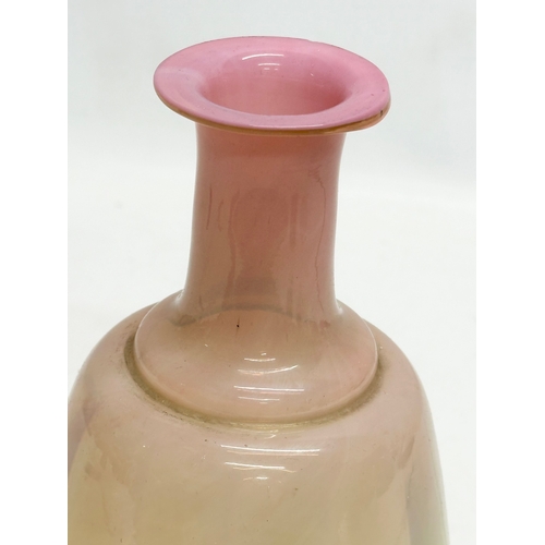 831 - A Late 19th Century Victorian opaline glass carafe decanter. 21cm