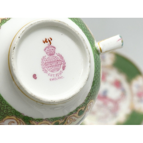 823 - A collection of 19th and 20th Century tea ware. Royal Crown Derby, Davenport, Aynsley, Dresden, Mint... 