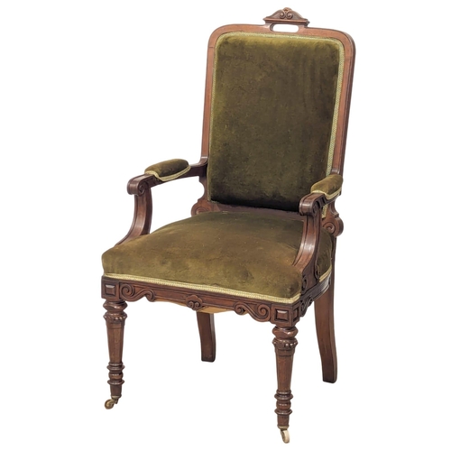 413 - A good quality Late 19th Century Victorian mahogany framed armchair. Circa 1890-1900. (1)