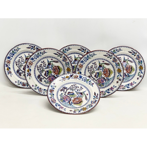 837 - A set of 6 Early 19th Century Mason’s pottery plates. Circa 1815-1830. 20.5cm.