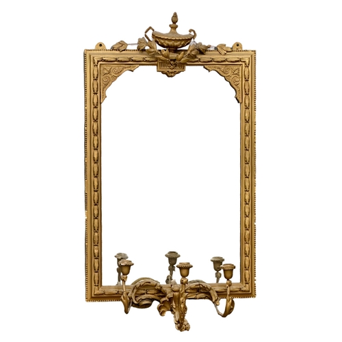 337 - An Early 19th Century Regency gilt framed girandole mirror. Circa 1810. 57x102cm