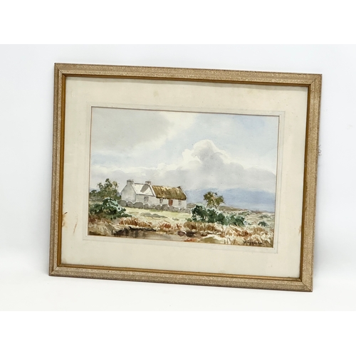 418 - Sean Nichol. A watercolour drawing. 37x25cm. Frame 52x42cm.