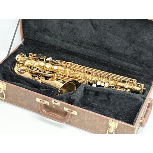 765 - An Arbiter Jazz saxophone with case.