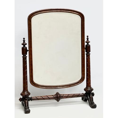 841 - A large good quality Victorian mahogany dressing mirror. 69x32x86cm