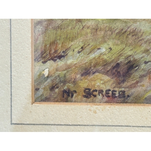 775 - Isaac Swain. A watercolour drawing. 37x24cm. Frame 58x43.5cm.