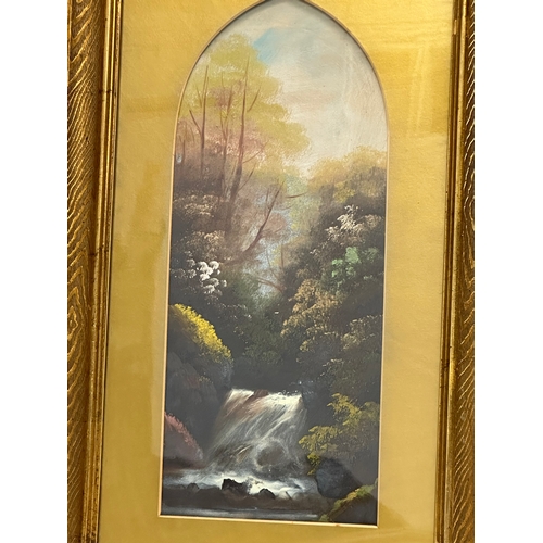 845 - A pair of Late 19th/Early 20th Century oil paintings in gilt frames. Frames 34x59cm.