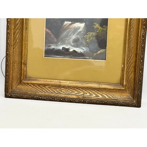 845 - A pair of Late 19th/Early 20th Century oil paintings in gilt frames. Frames 34x59cm.