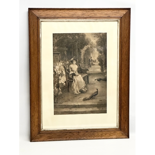 967 - A large Late 19th Century oak framed print. Henry Gordon. 68.5x90cm