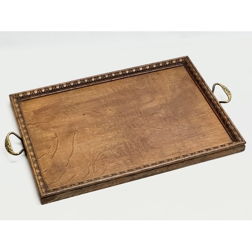 353 - A WWI oak tray. Used at St Duncan’s Convalescent Hospital. 59x36cm