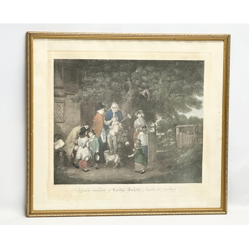 778 - William Henry Nutter (1819-1872) A 19th Century engraving. Sunday Morning A Cottage Family Going To ... 