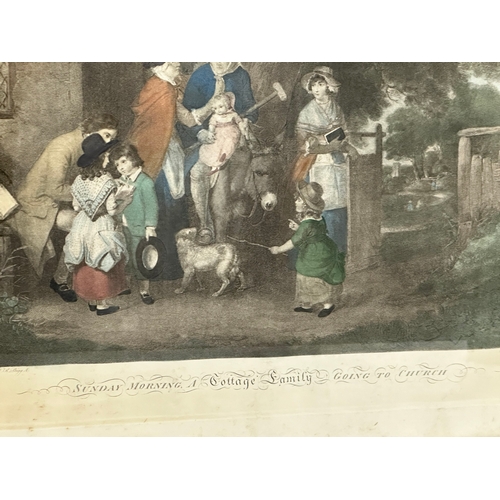 778 - William Henry Nutter (1819-1872) A 19th Century engraving. Sunday Morning A Cottage Family Going To ... 