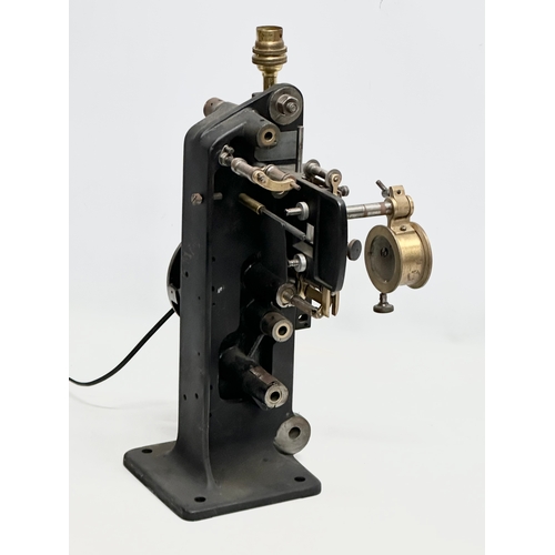 781 - Ernemann Werke, Dresden. A large German projector converted into a table lamp. 43cm