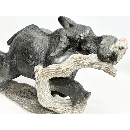 800A - A large soapstone elephant. 64x30x36cm.