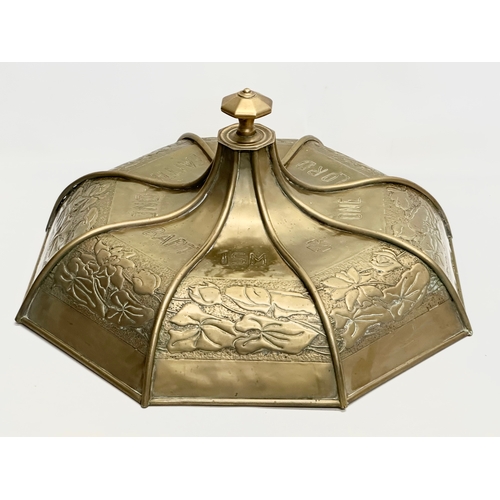 377 - A large Late 19th Century Church baptism alter brass cover. 59x30cm