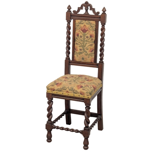 444 - A good quality Victorian rosewood Barley Twist hall chair / side chair. 5