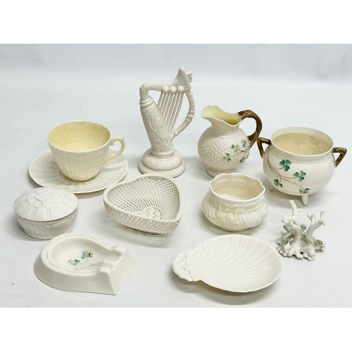 952 - A collection of Belleek Pottery. 1st, 2nd, 3rd period.