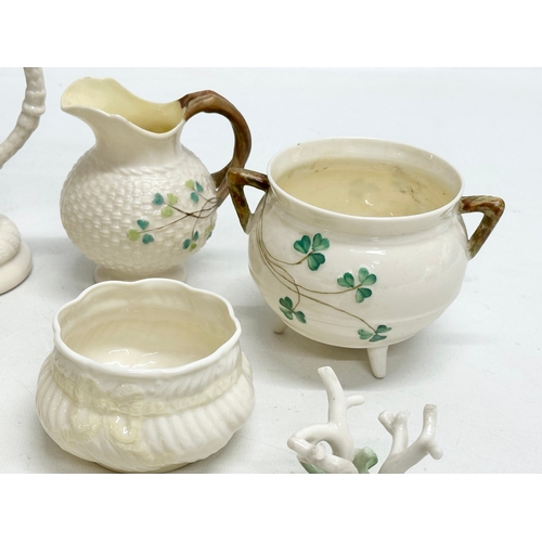 952 - A collection of Belleek Pottery. 1st, 2nd, 3rd period.