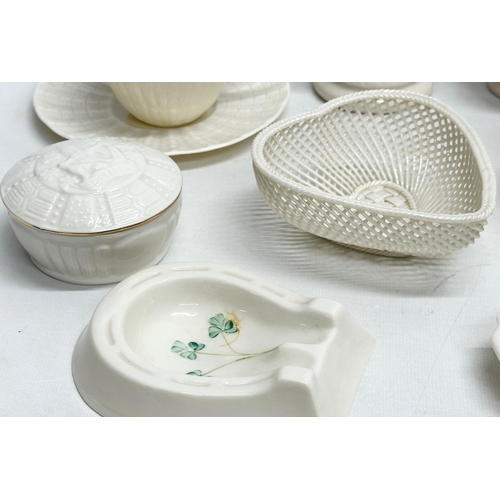 952 - A collection of Belleek Pottery. 1st, 2nd, 3rd period.