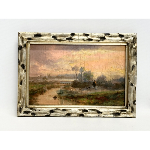 282 - Jef Louis Van Leemputten (1865-1948) oil on wooden board. Signed. 25.5x16.5cm. Frame 30x21cm.