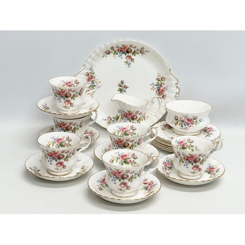 745 - A 21 piece Royal Albert “Moss Rose” tea service.