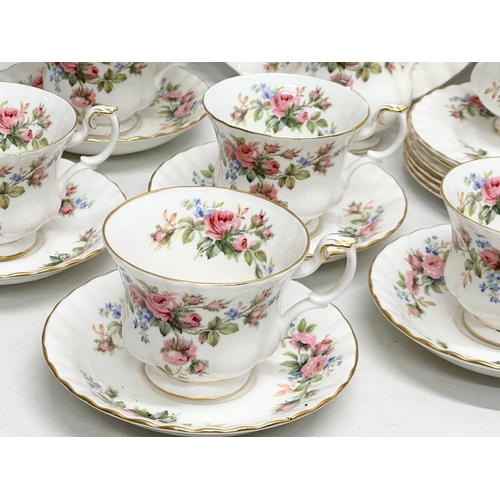 745 - A 21 piece Royal Albert “Moss Rose” tea service.