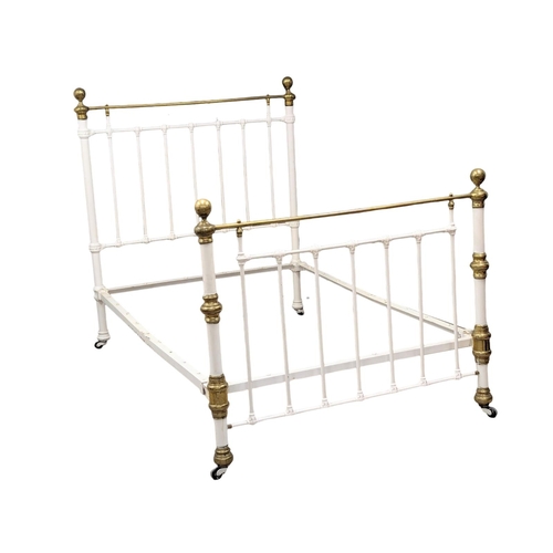 809 - A Victorian brass double bed. 139x205cm (6)