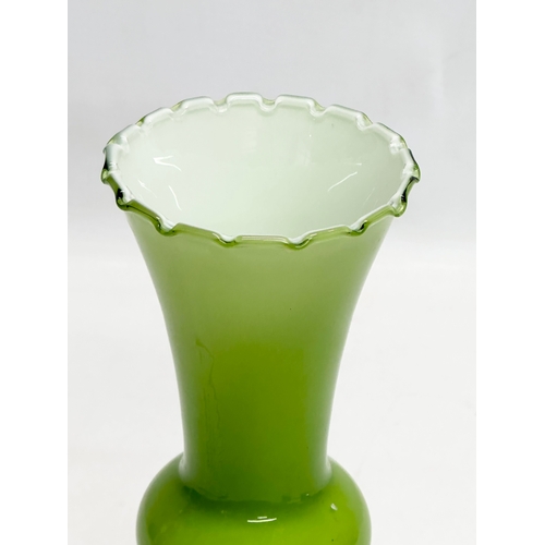 974 - An Italian Mid Century glass vase. Empoli, Italy. 24cm