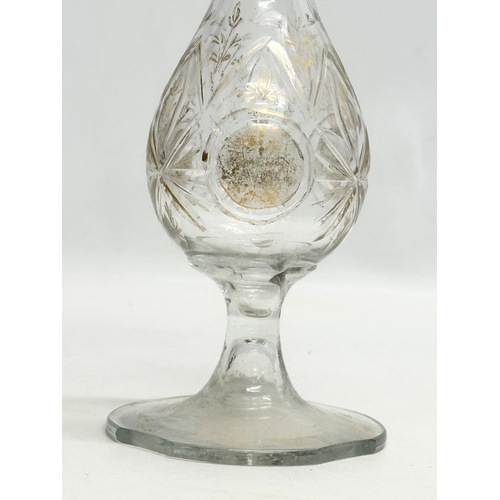 287 - A 19th Century Islamic style glass rose water sprinkler vase, with original screw lid. 26cm